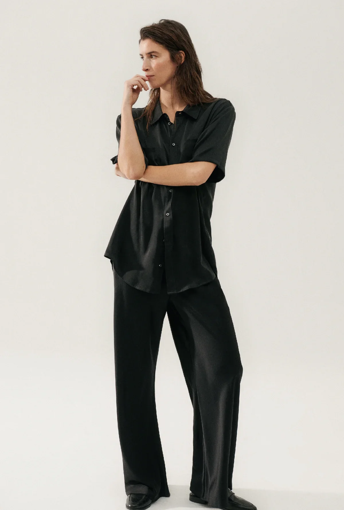 Bias Cut Pants - Black - Image 4