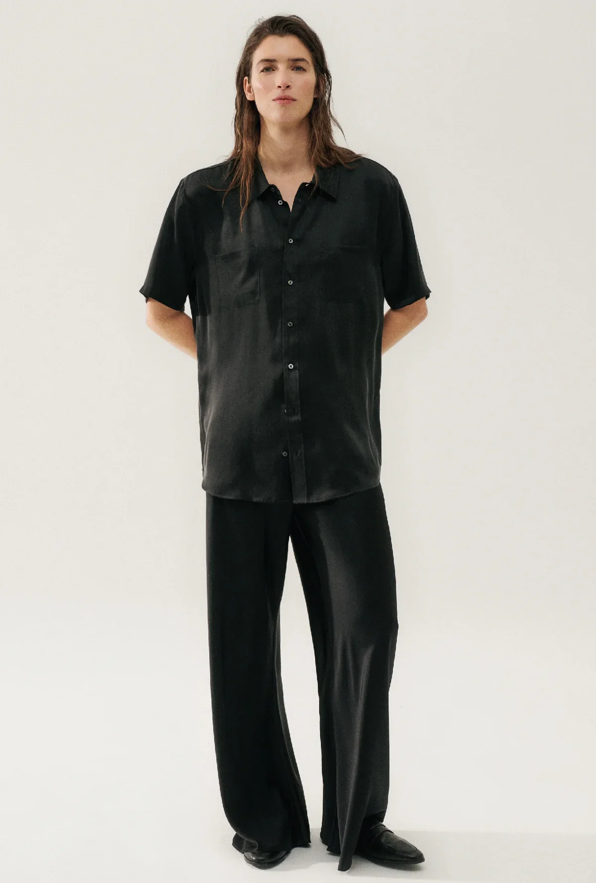 Bias Cut Pants - Black - Image 5