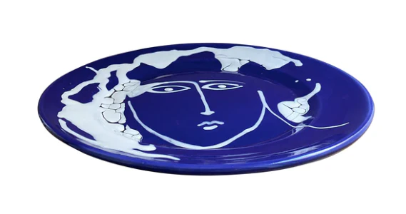Ceramic Large Serving Plate - Blue - Image 3