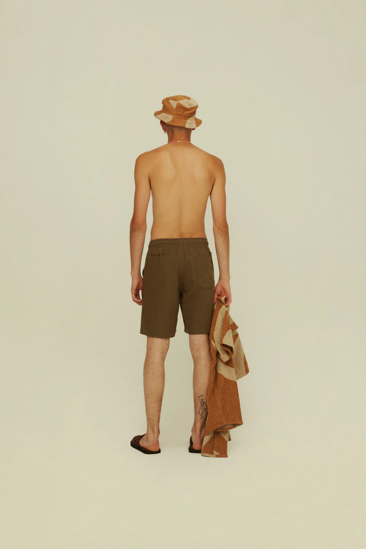Army Cargo Linen Shorts  - Green - Image 4