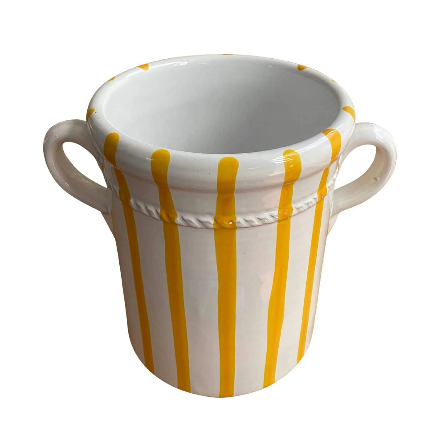 Lido Ceramic Wine Cooler - Yellow Stripe - Image 3