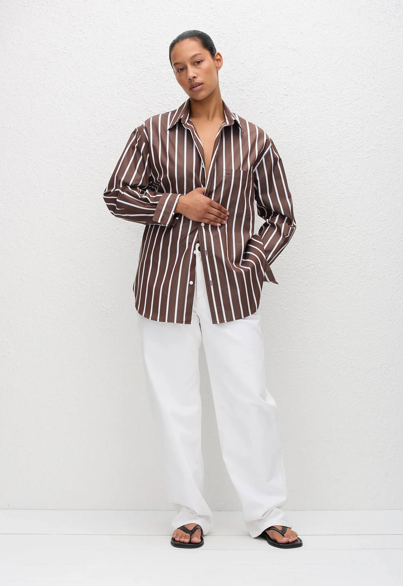 Classic Stripe Shirt - Chocolate Stripe - Image 3