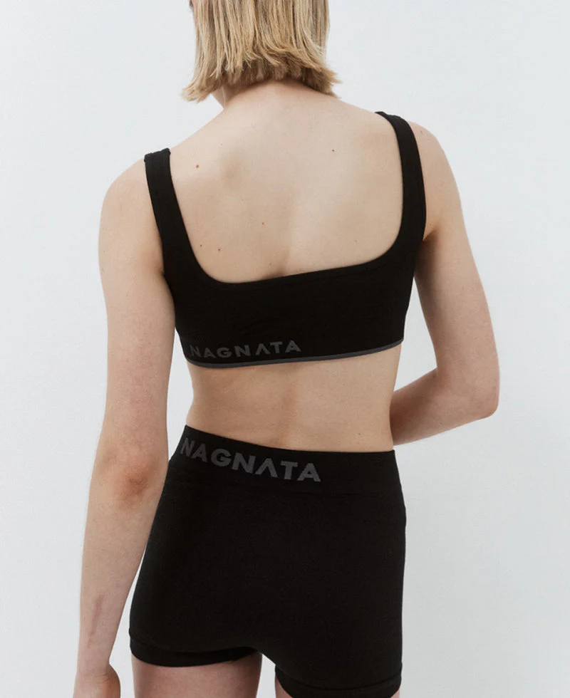 Classic Wool Bralet - Black - Image 10