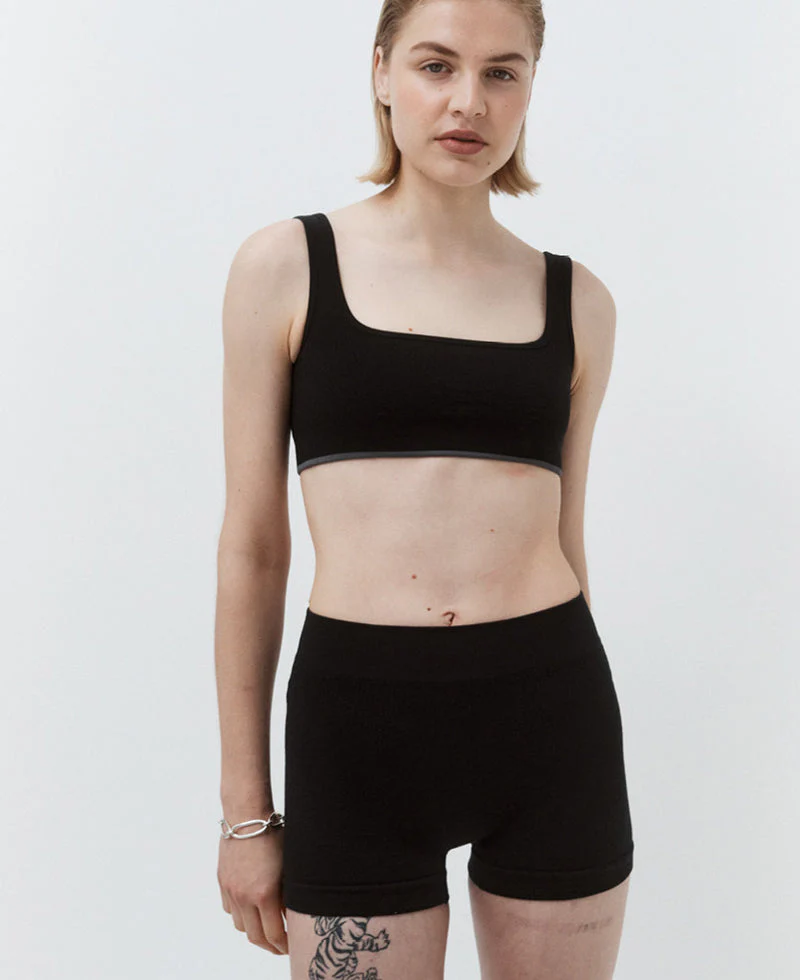 Classic Wool Bralet - Black - Image 6