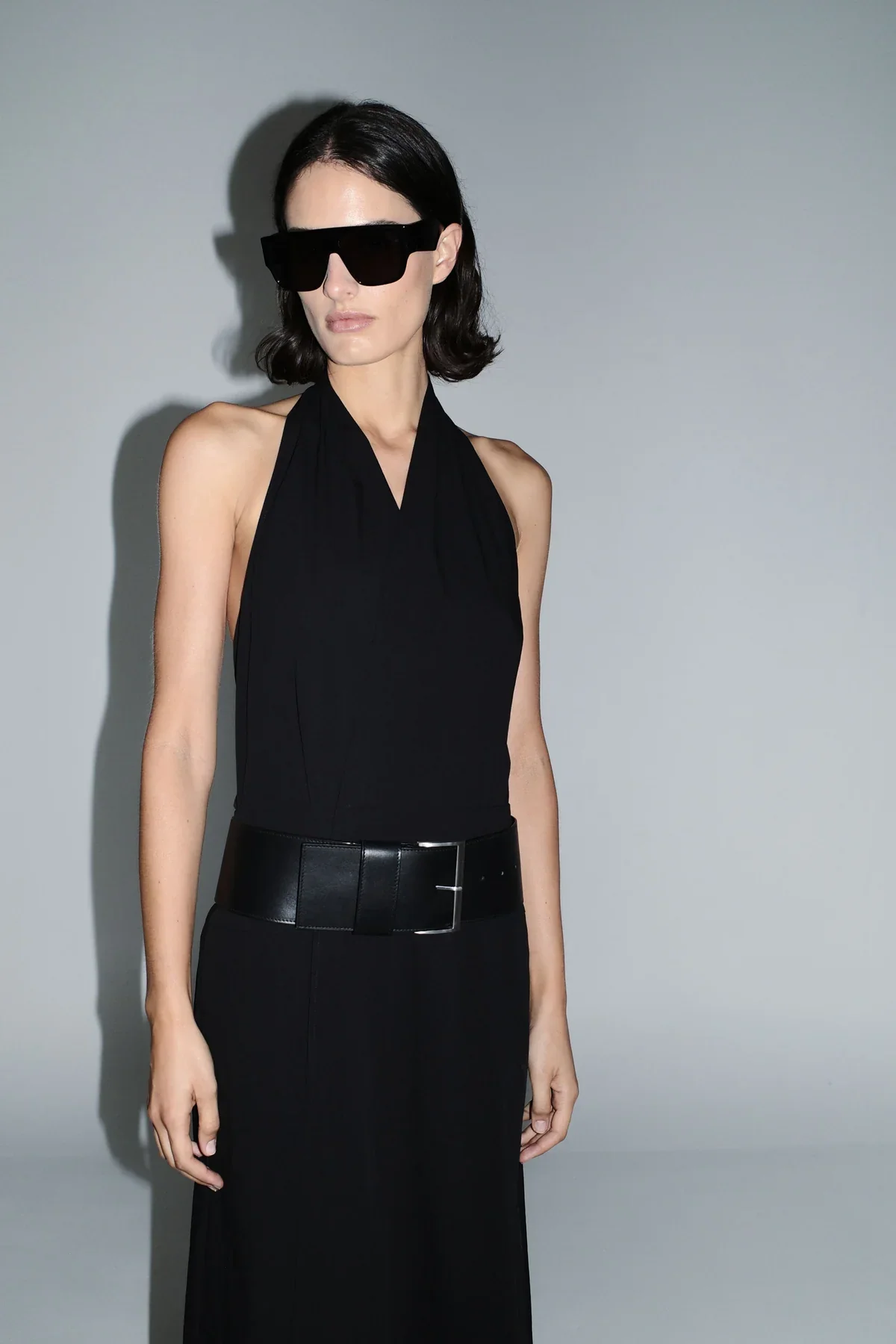 Halter Wrap Dress - Black - Image 10