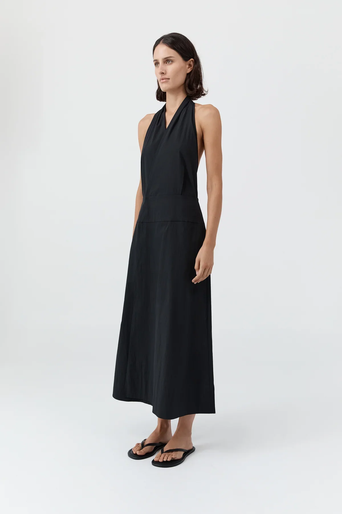 Halter Wrap Dress - Black - Image 3