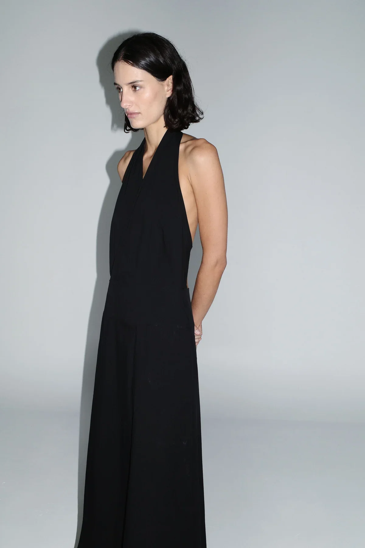 Halter Wrap Dress - Black - Image 5