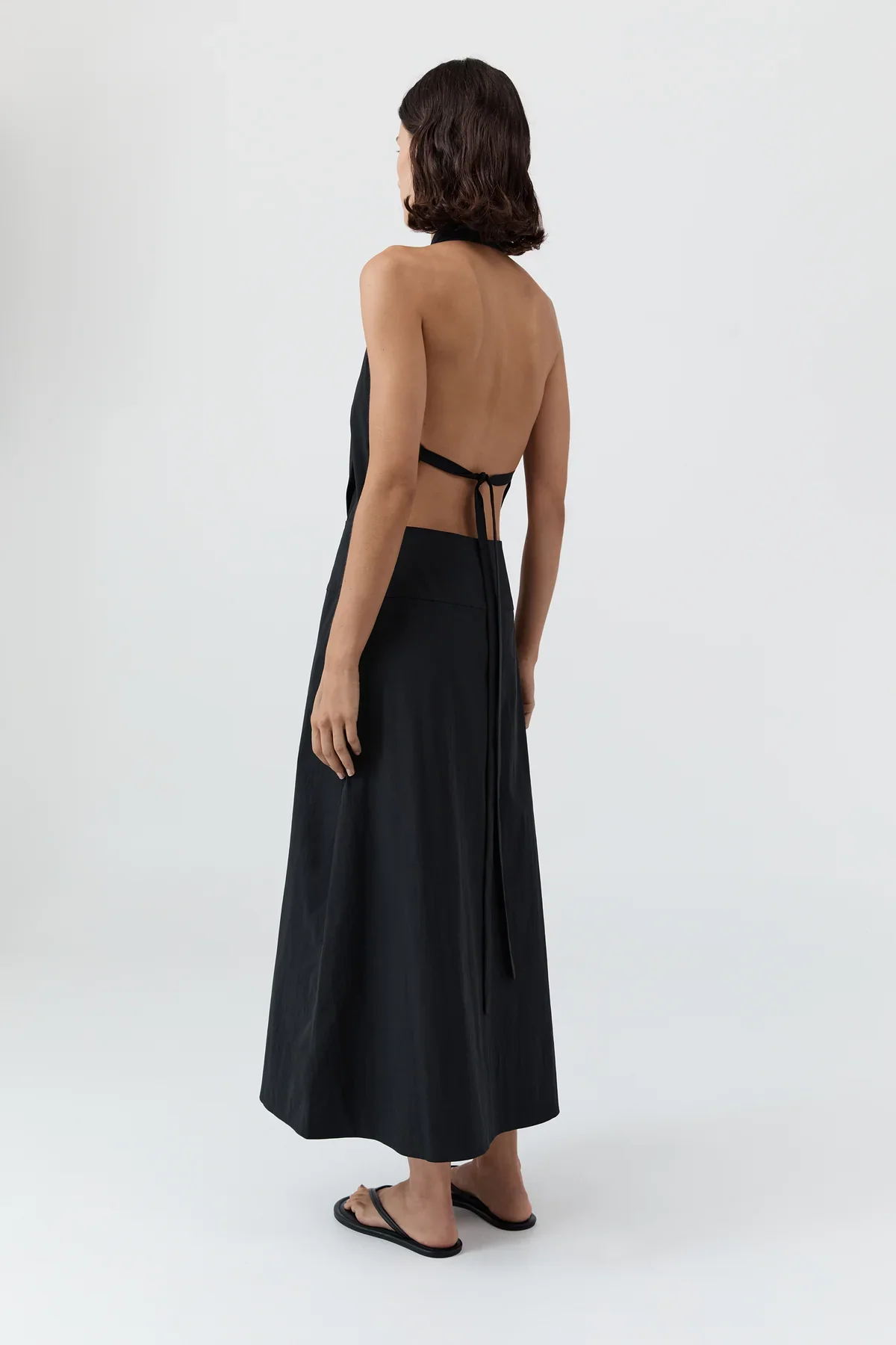 Halter Wrap Dress - Black - Image 7