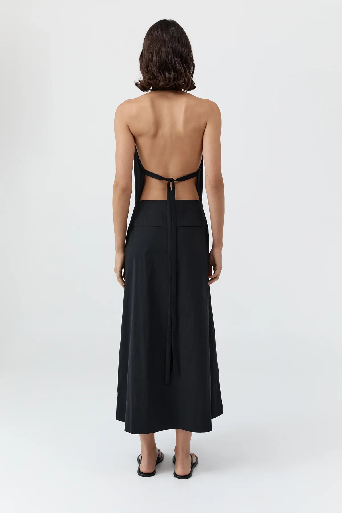 Halter Wrap Dress - Black - Image 8