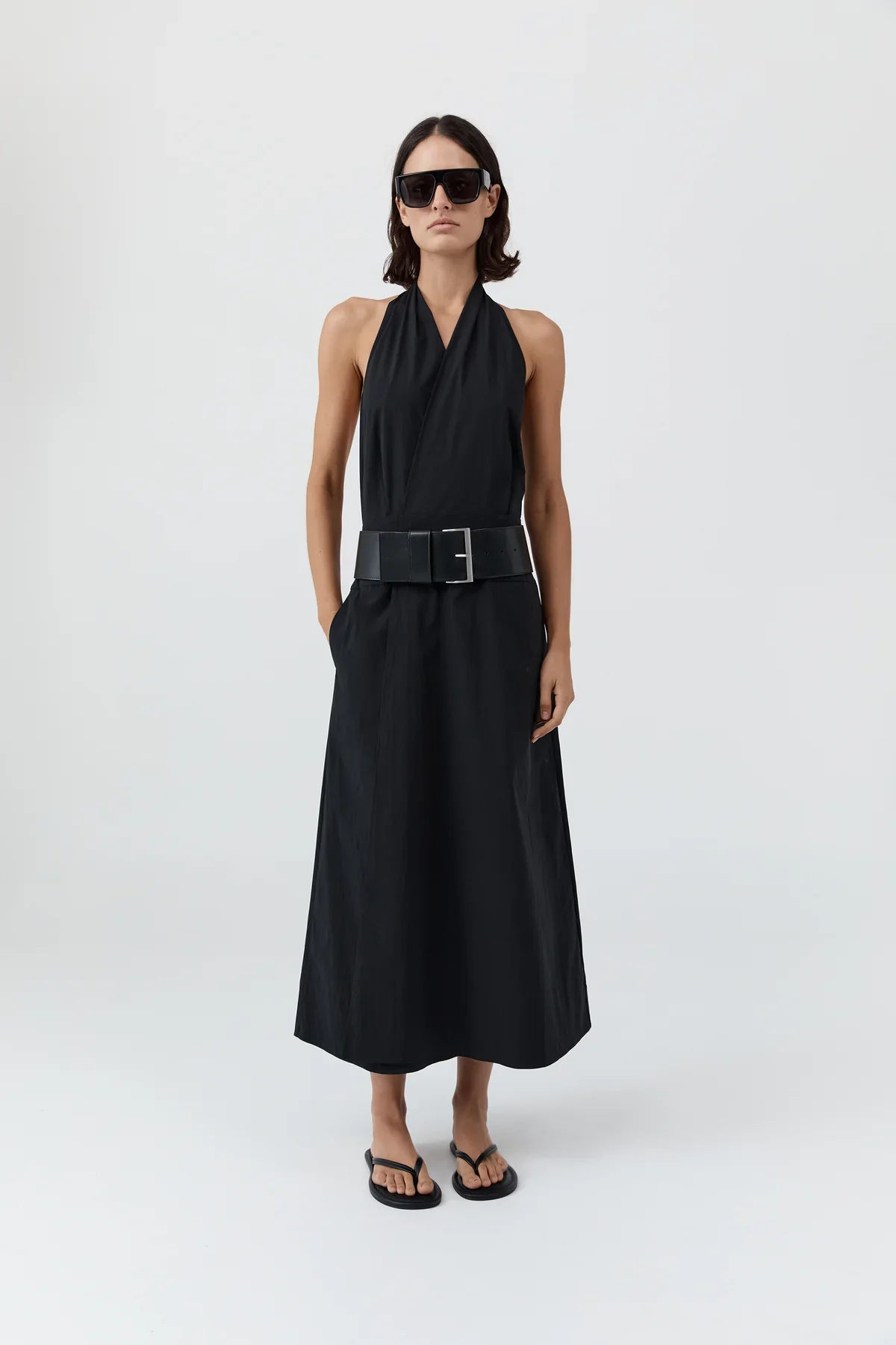 Halter Wrap Dress - Black - Image 9