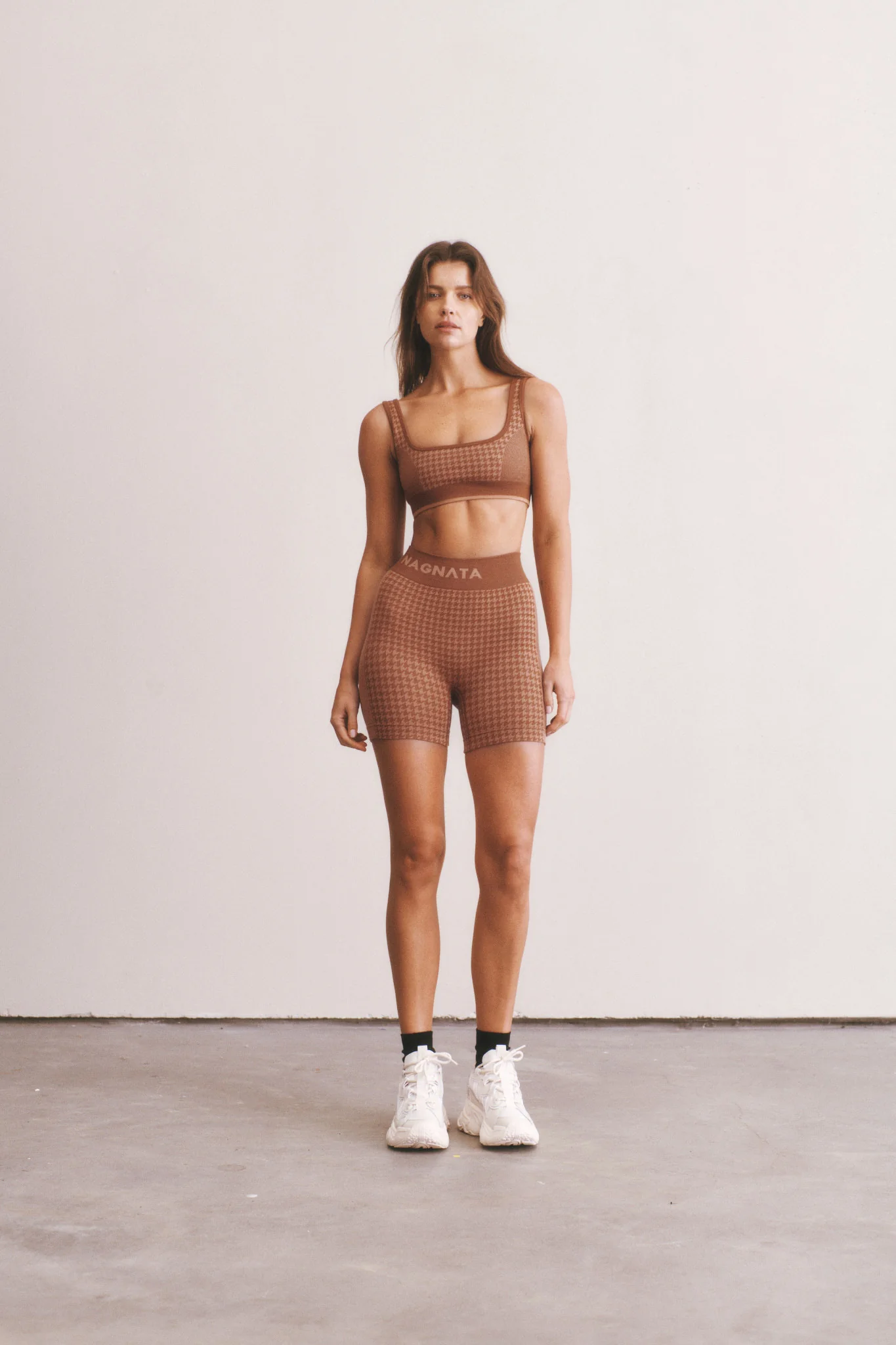 Houndstooth Wool Bralet - Spice - Image 5