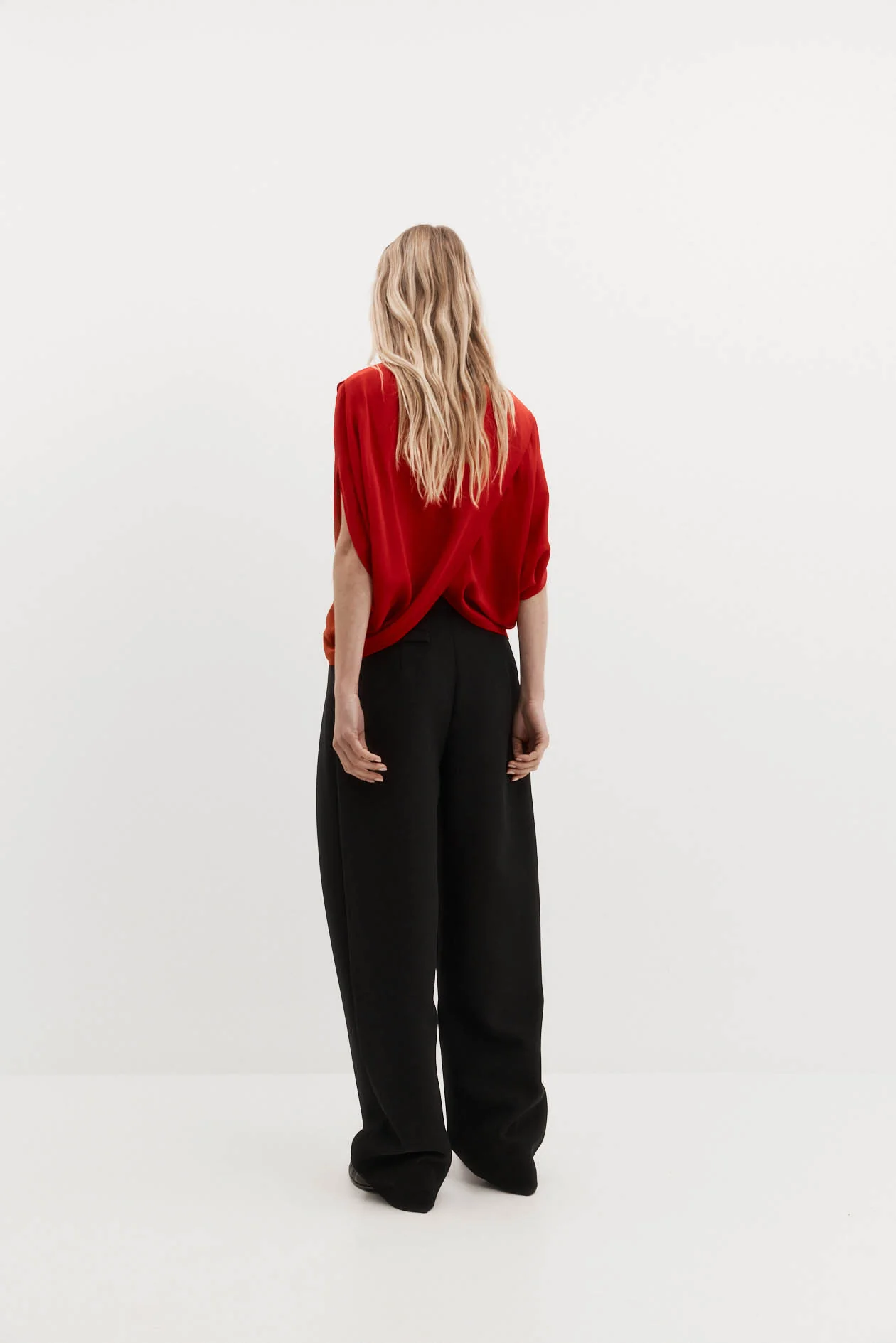 Leaf Top - Red Silk Crepe - Image 3