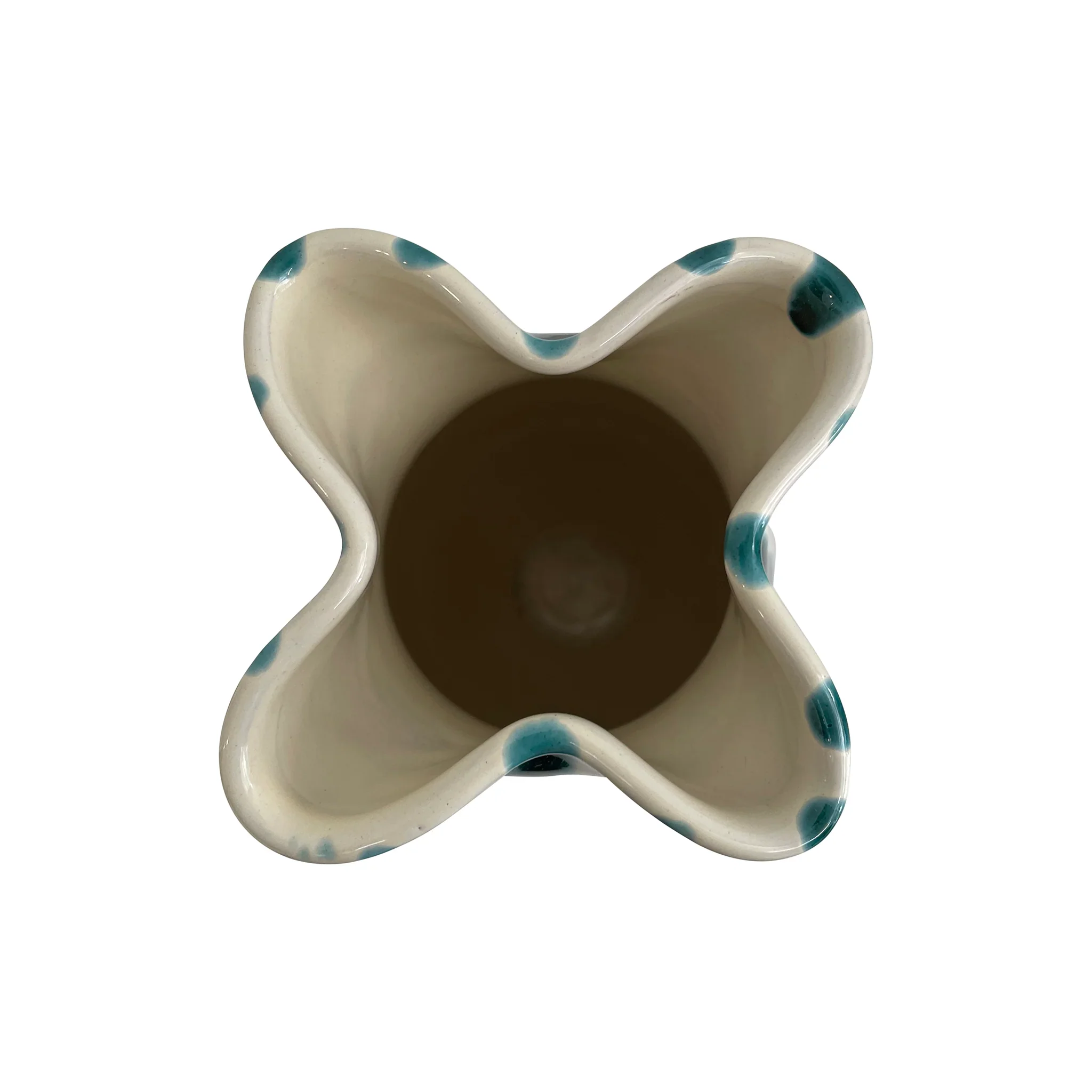 Lido Pinch Vase - Cream/Green - Image 3