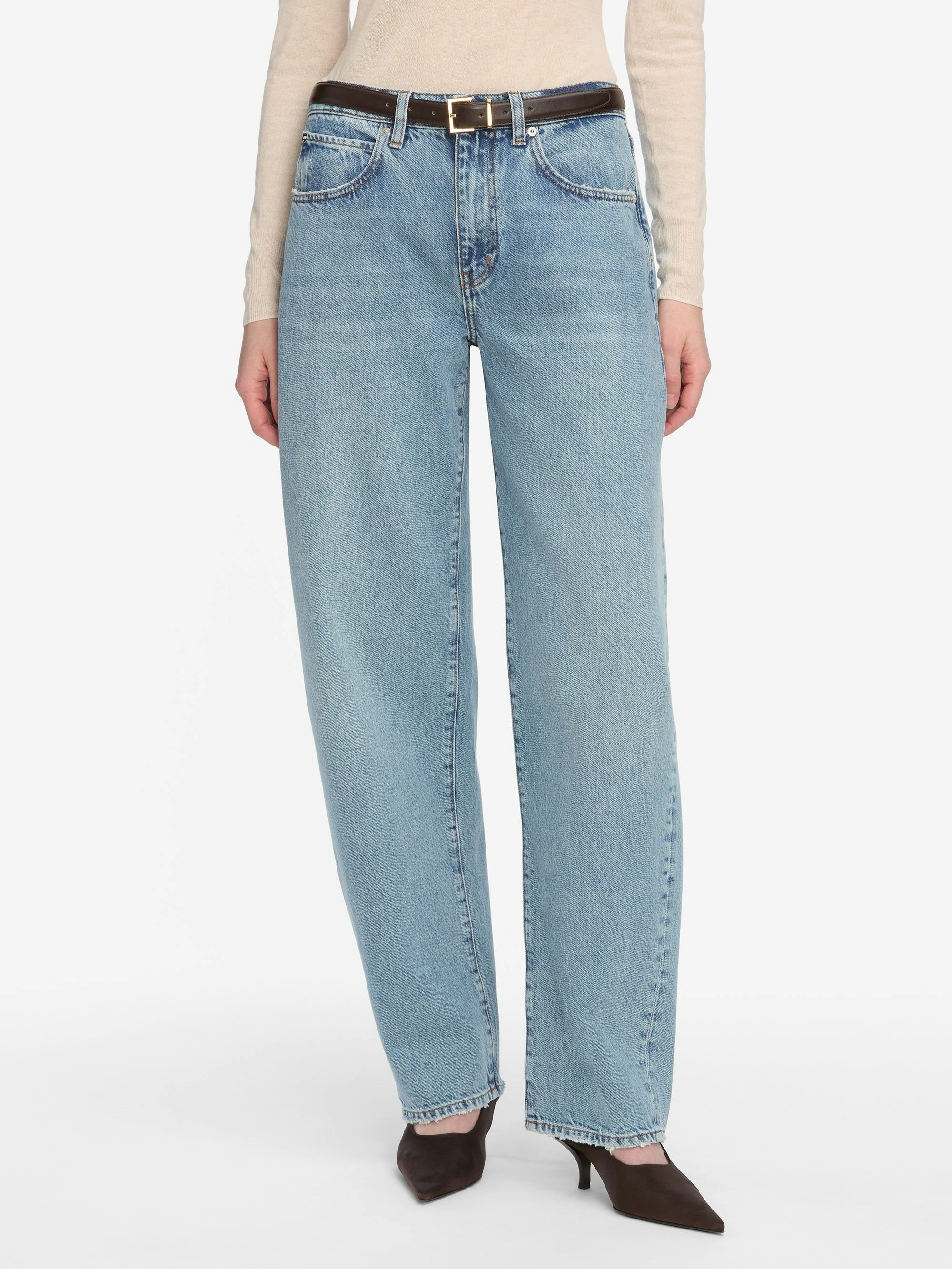 Low Slung Barrel Jeans - Dollhouse - Image 3