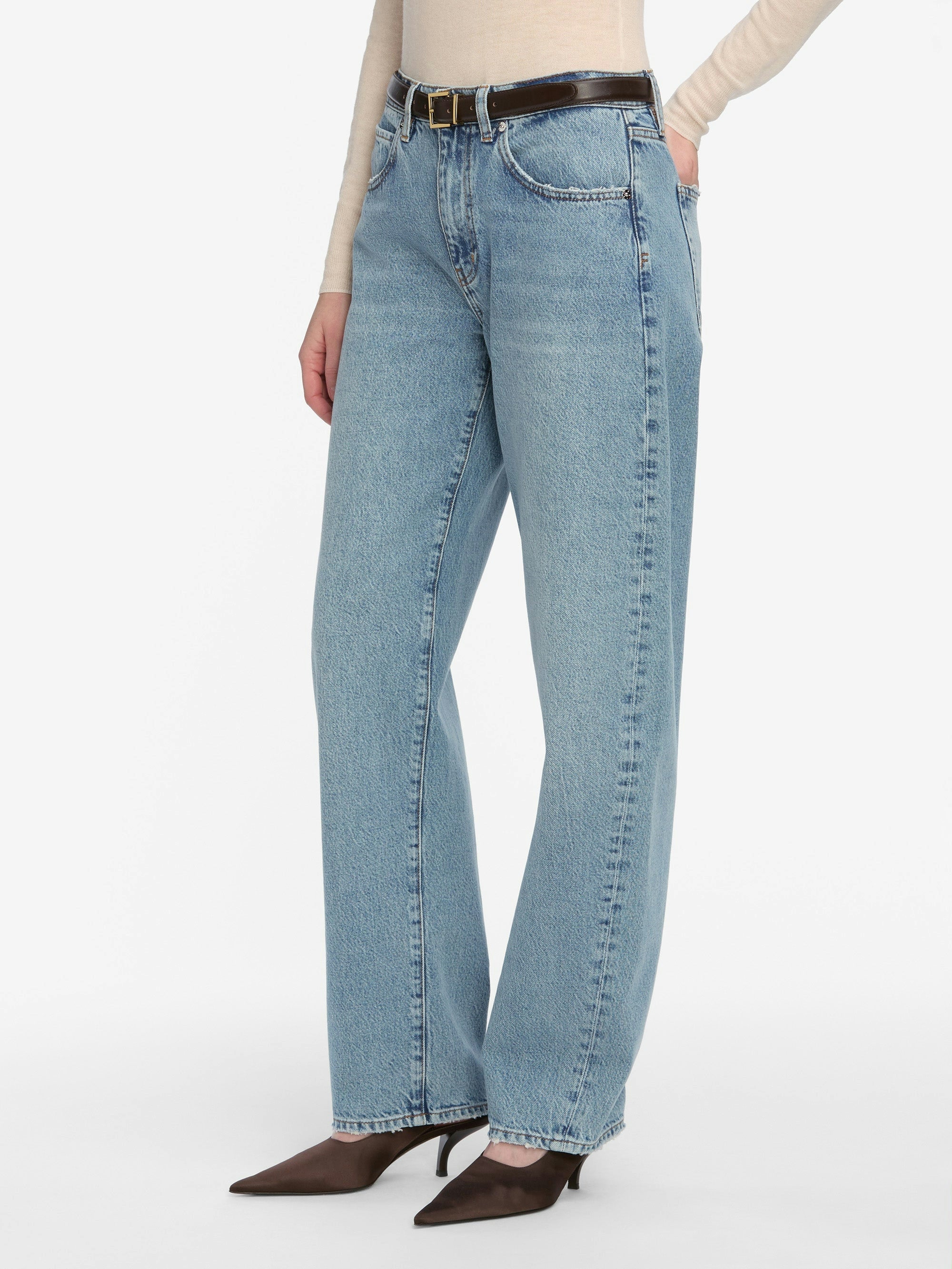 Low Slung Barrel Jeans - Dollhouse - Image 5