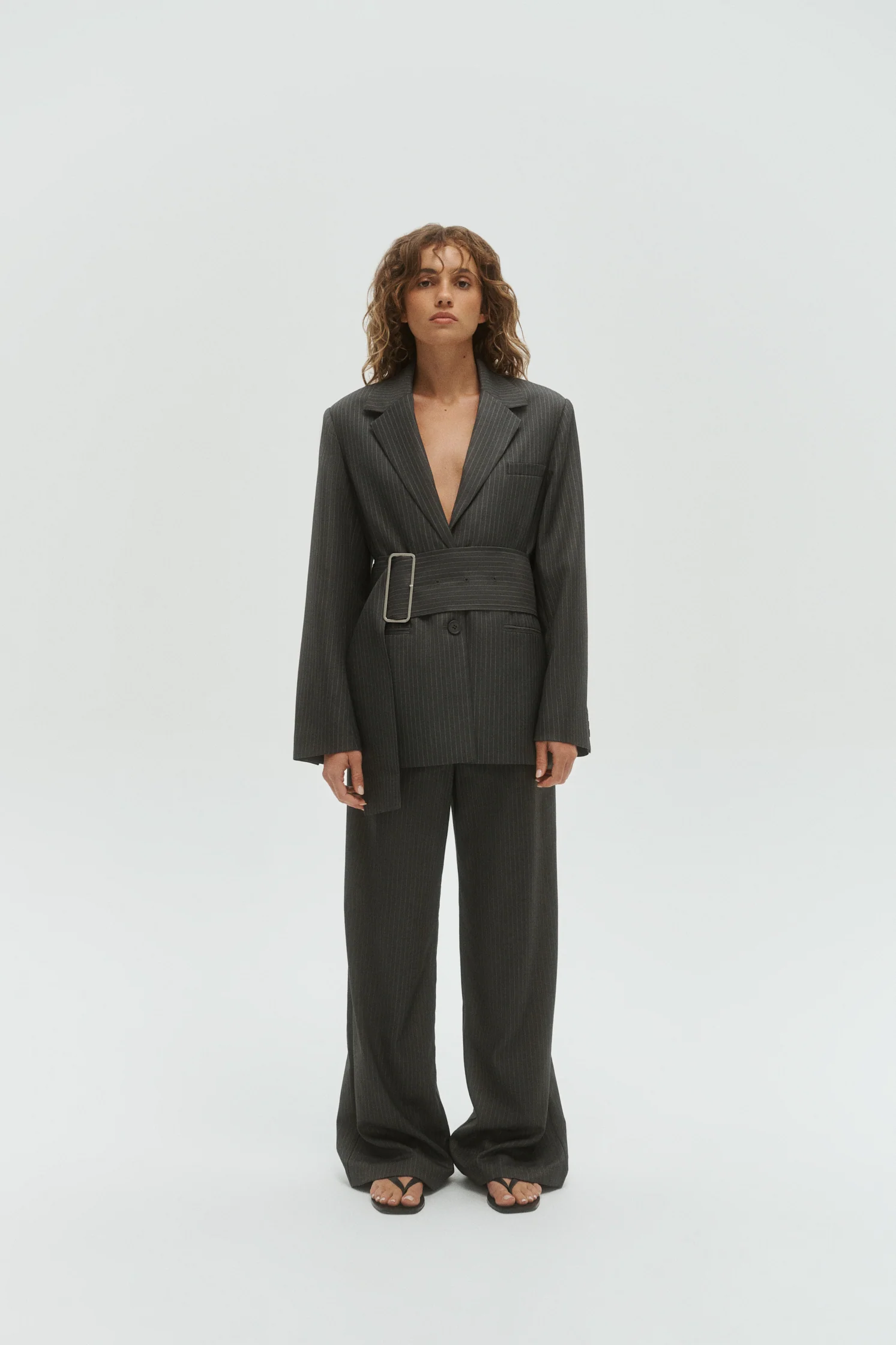 Margot Blazer - Grey Pinstripe - Image 3