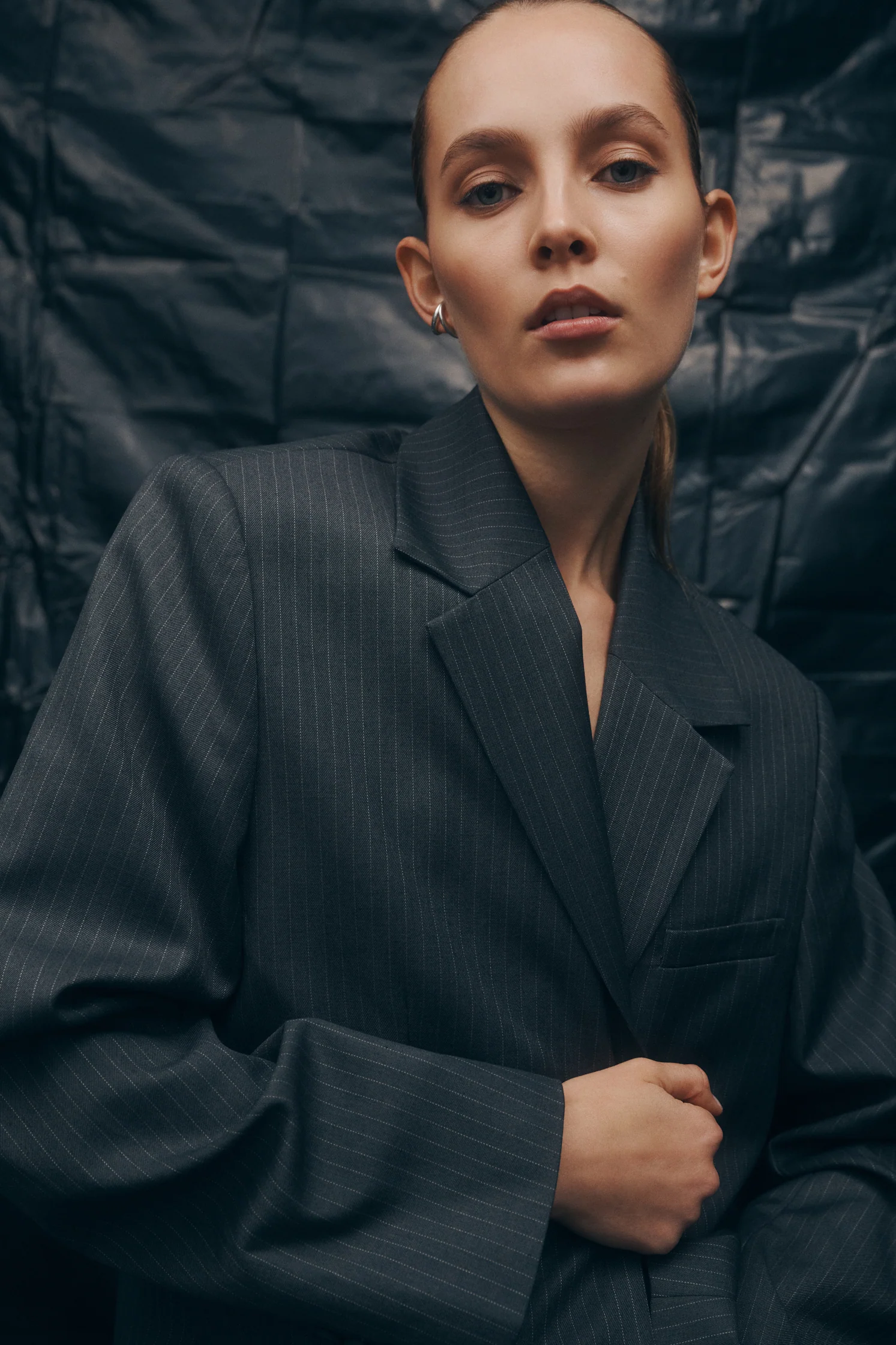 Margot Blazer - Grey Pinstripe - Image 7