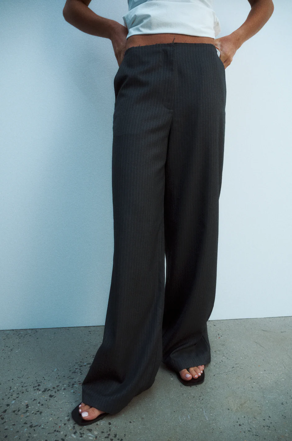 Margot Pant - Grey Pinstripe - Image 4