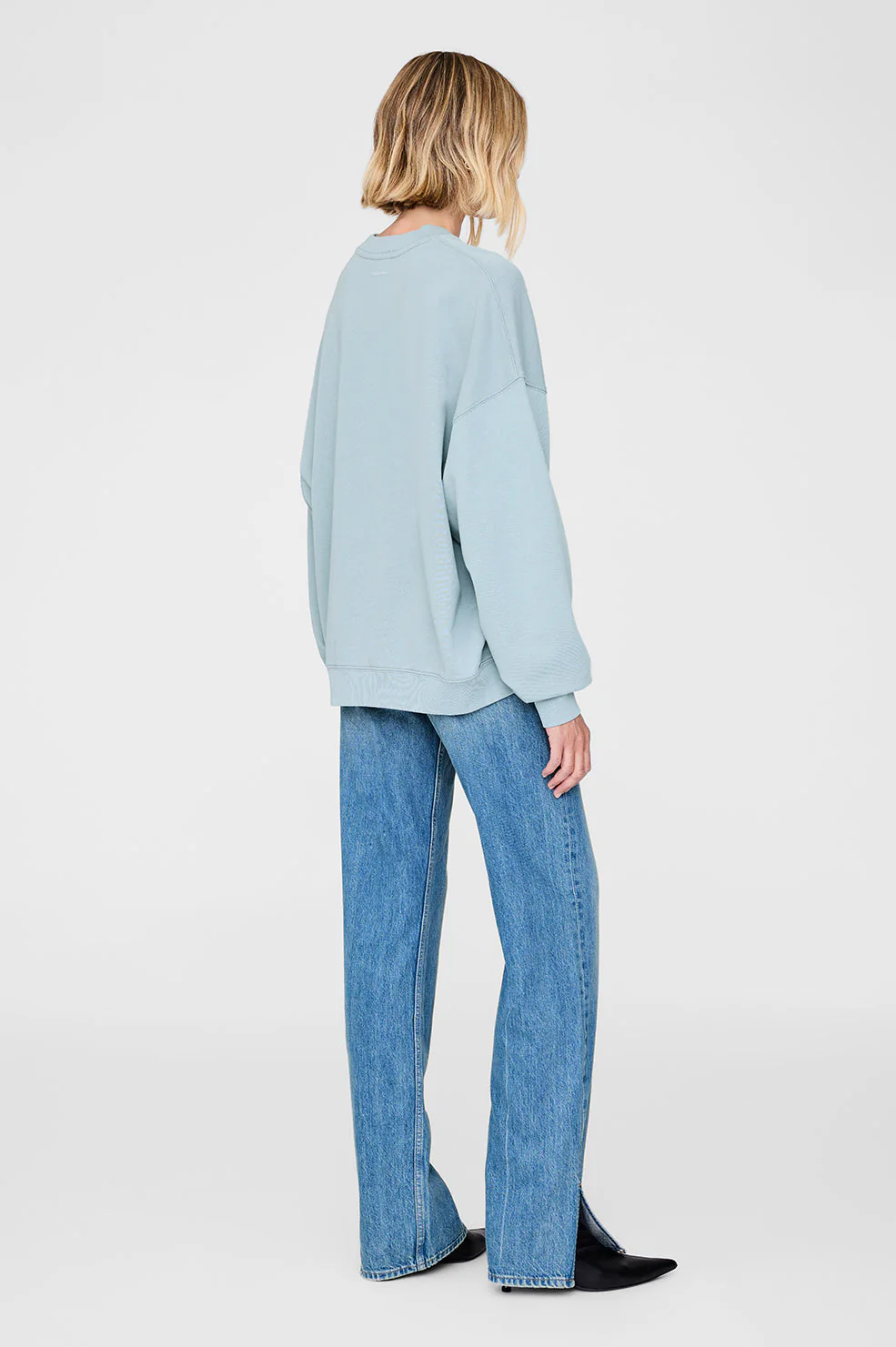 Miles Oversized Sweatshirt Letterman - Pastel Blue - Image 3