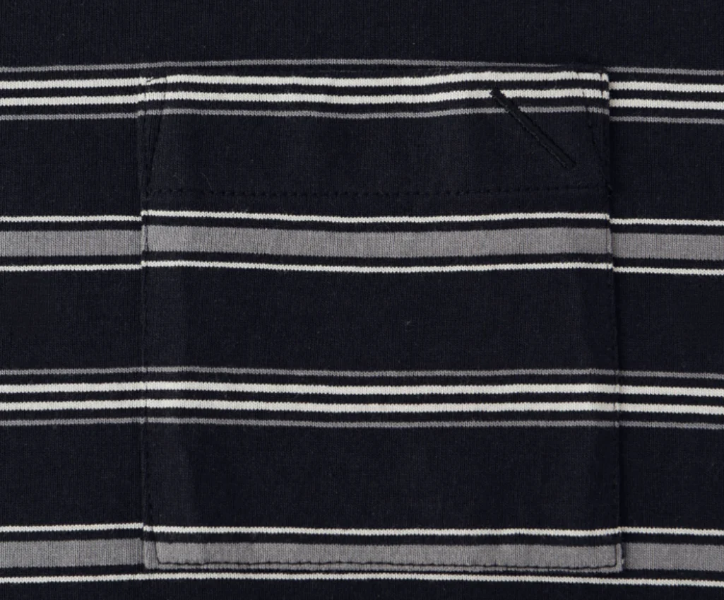 Multi Striped Relaxed Short Sleeve Tee - Black - Image 6