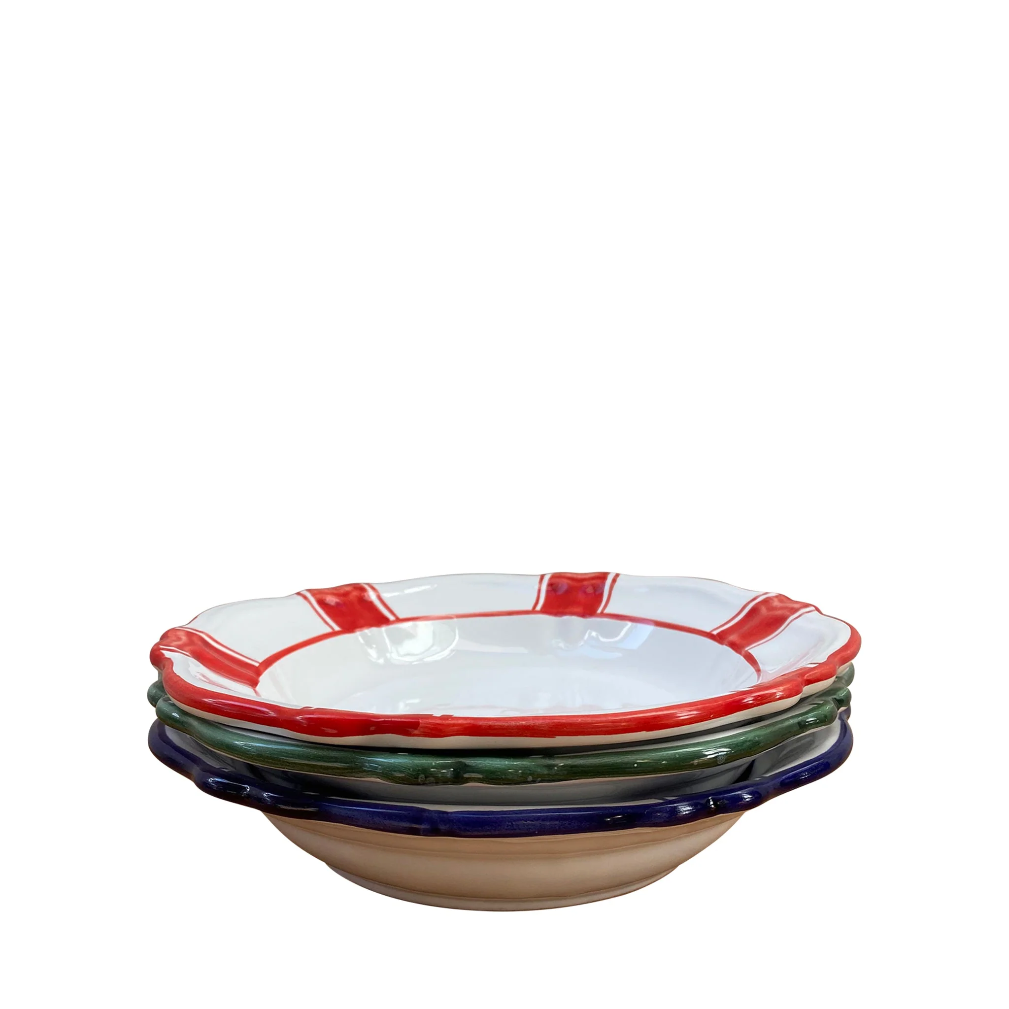 Parasol Ceramic Pasta Bowl - Red Stripe - Image 4