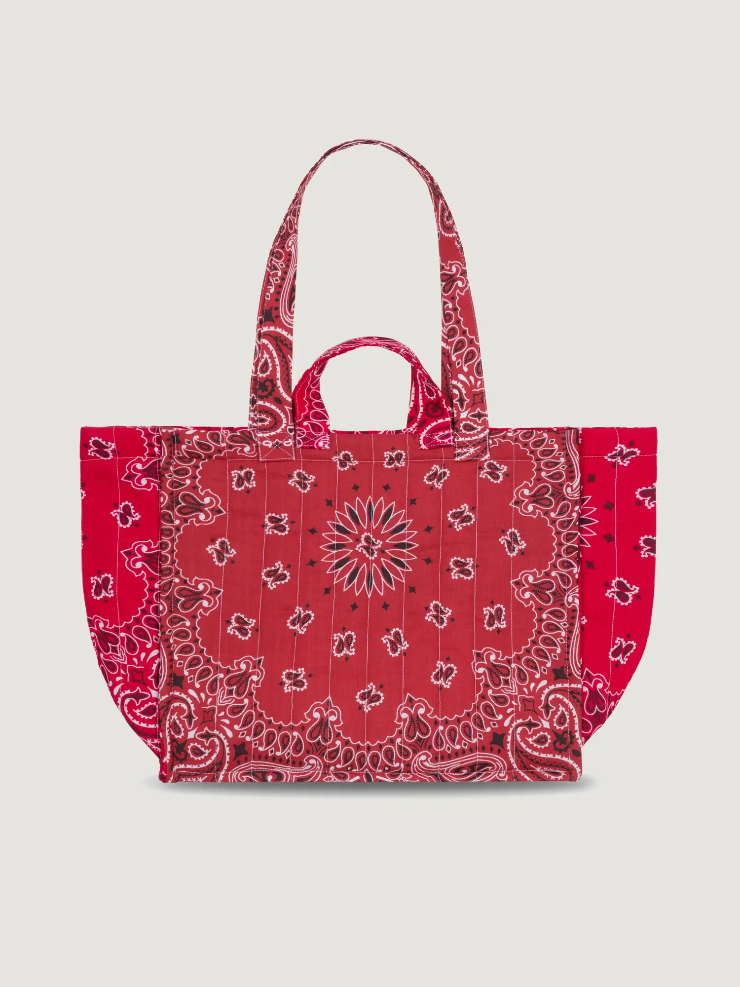 Quilted Medium Cabas Love Tote - Vintage Red/Real Red - Image 3