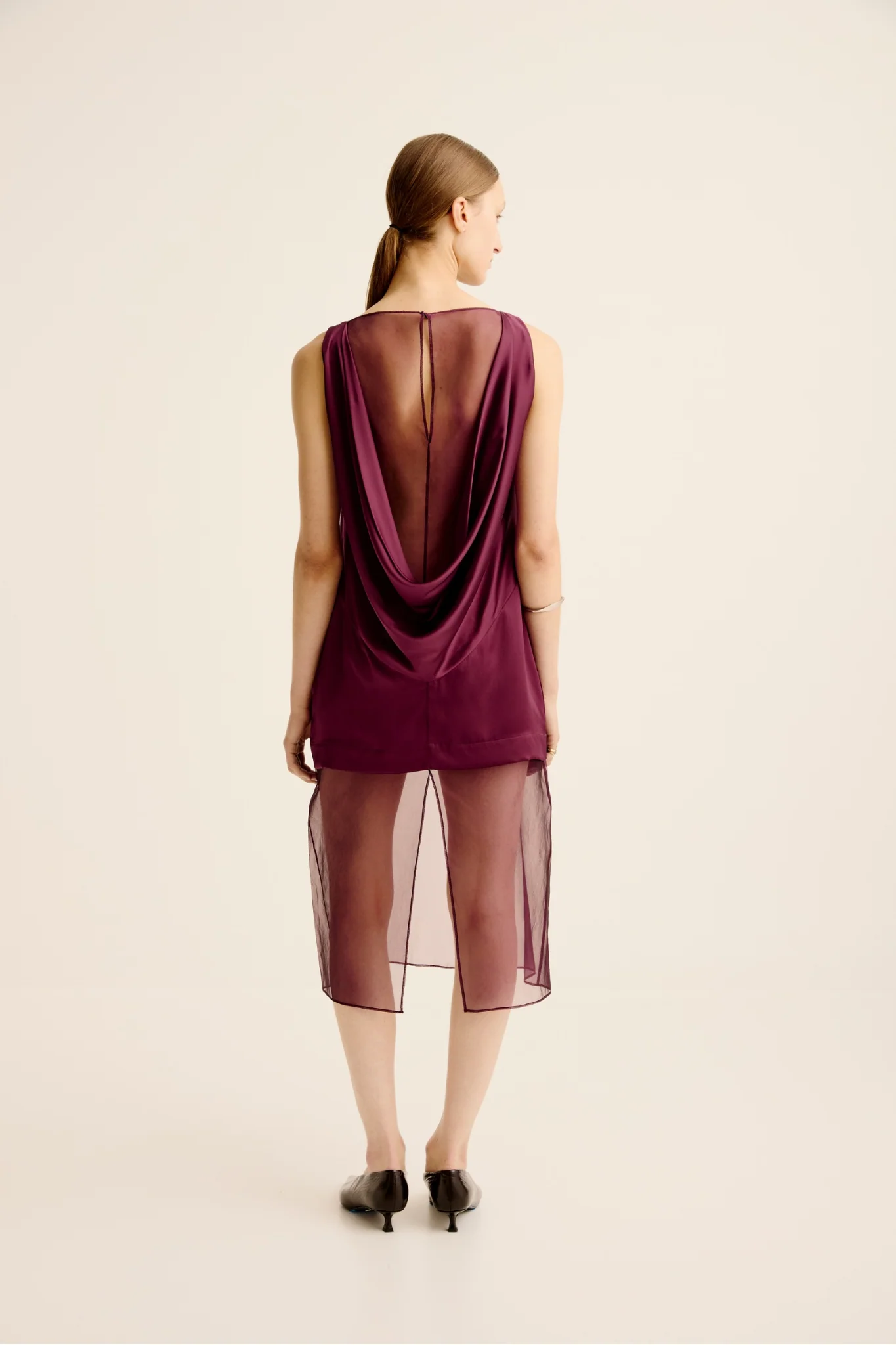 Rio Cowl Dress - Shiraz - Image 3