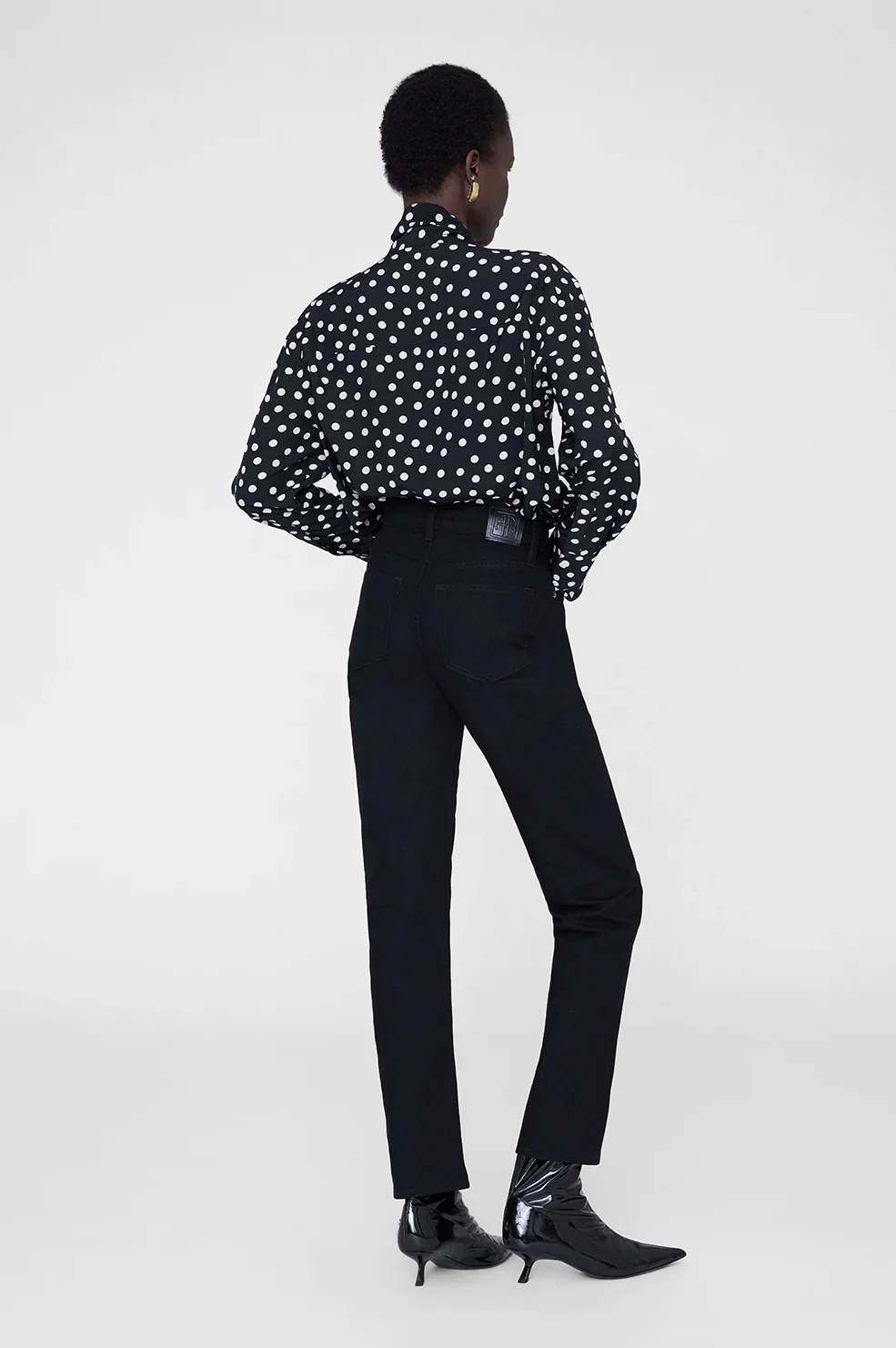 Ruby Shirt - Black/White Double Dot Jacquard - Image 3