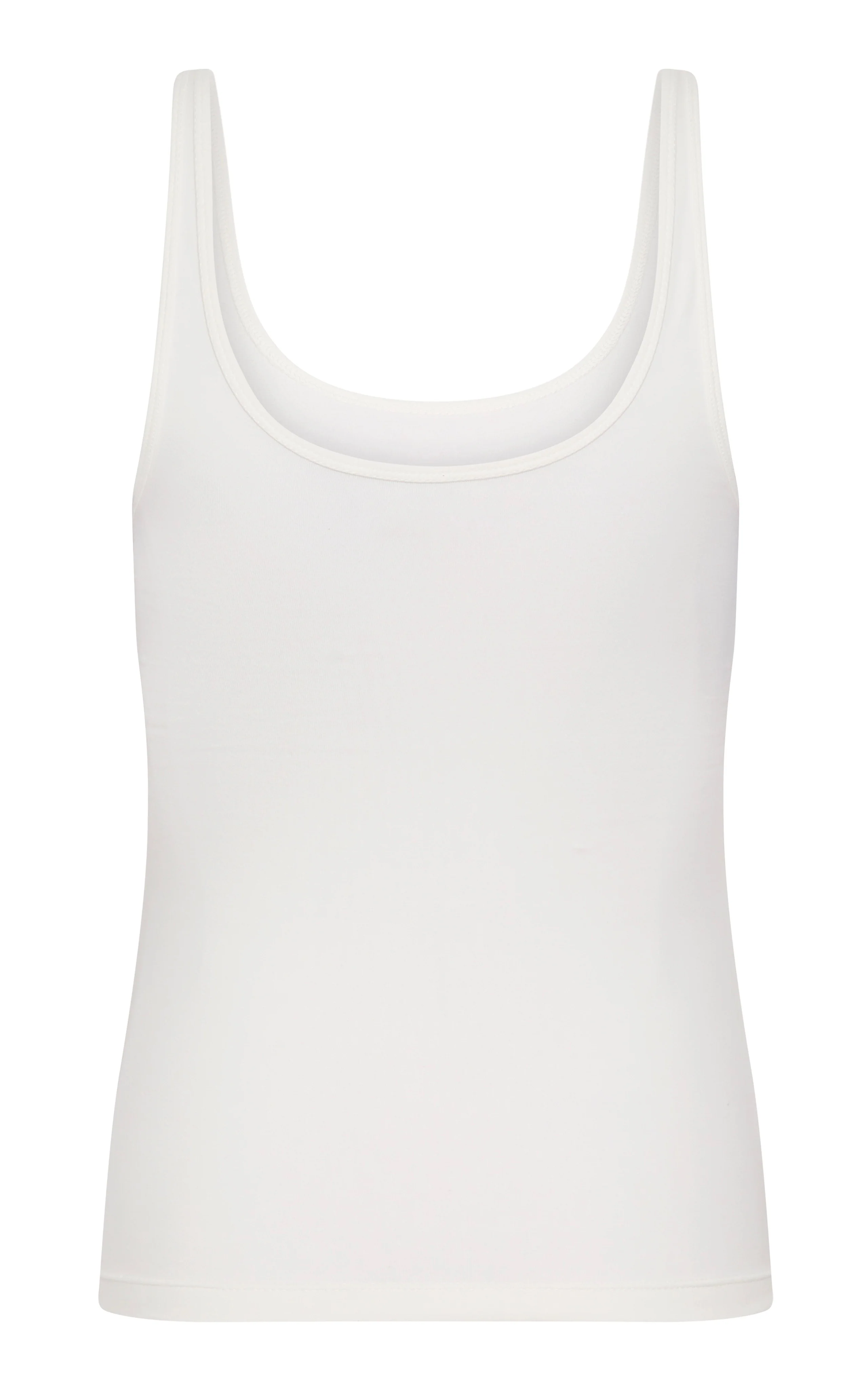 Soft Jersey Slim Scoop Tank - White - Image 8